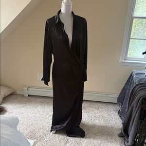 Elegant Black Wrap Dress